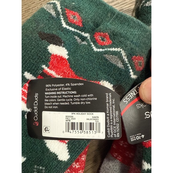 CUDDL DUDS Ladies Holiday Plush Lounge Socks One Size 4-10 Sock 3-Pack  2 Sets. - Picture 3 of 5